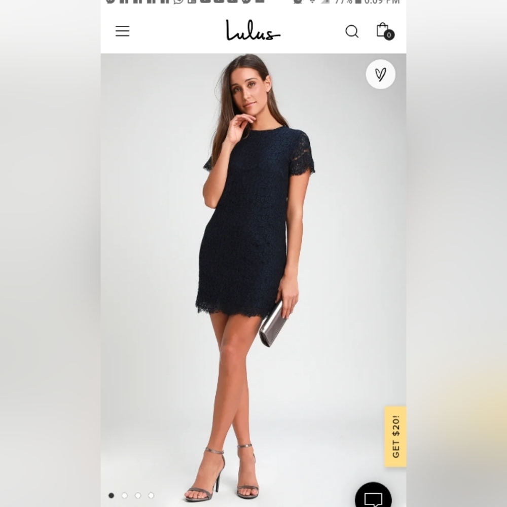 Take Me to Brunch Navy Blue Lace Shift Dress Lulus M